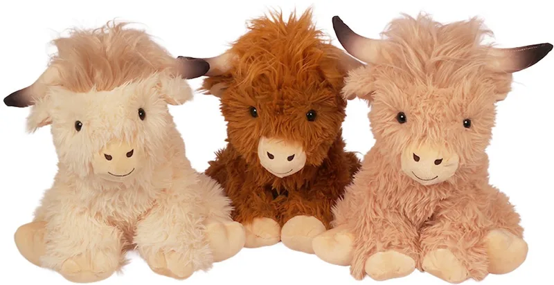 Pluche Knuffeldier - Schotse hooglander 3 ass. 38 cm van Pia Soft Toys in Bruin – productfoto