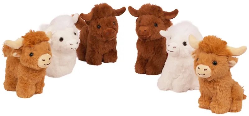 Pluche Knuffeldier - Schotse hooglander baby's 6 ass. 14 cm by Pia Soft Toys in Brown – product photo