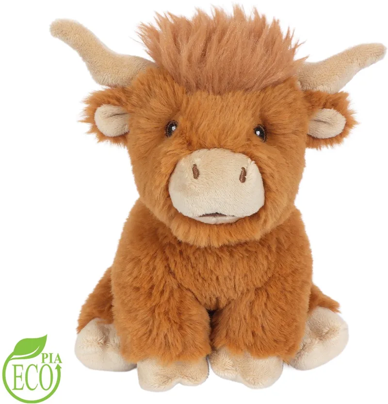 Pluche Knuffeldier - Schotse hooglander ECO 15 cm van Pia Soft Toys in Bruin – productfoto