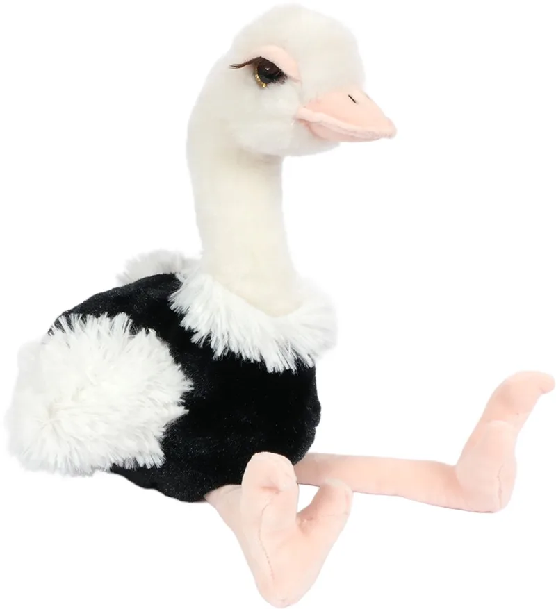 Pluche Knuffeldier Struisvogel - 24 cm van Pia Soft Toys in Zwart – productfoto