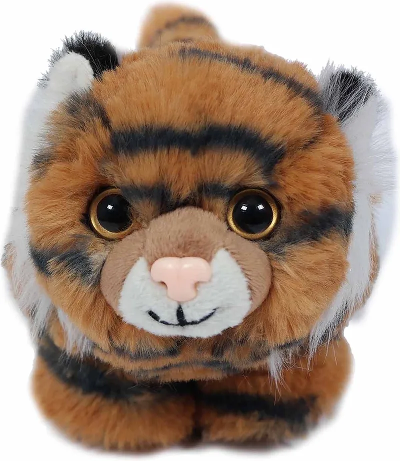 Pluche Knuffeldier - Tijger in balvorm - 15 cm by Pia Soft Toys in Oranjebruin – product photo