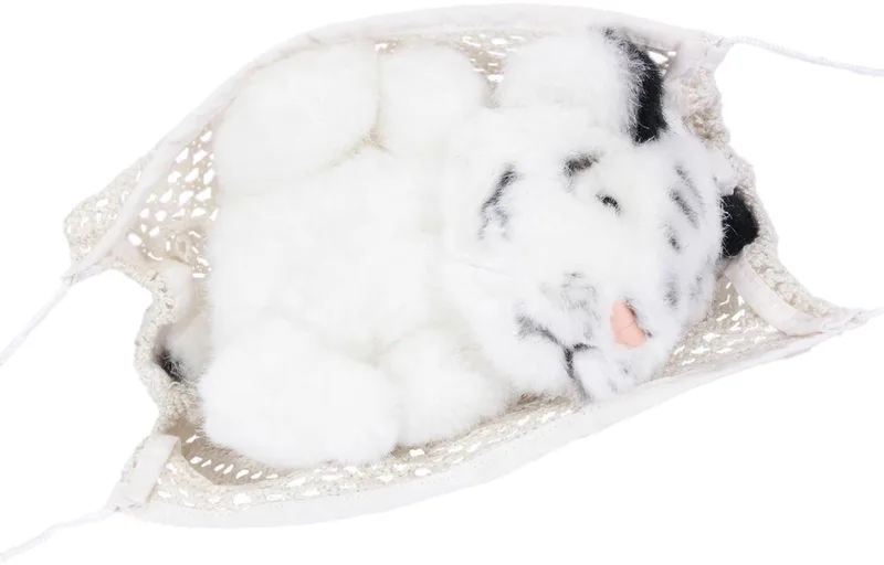 Pluche Knuffeldier Tijger - in hangmat - 15 cm by Pia Soft Toys in White – product photo