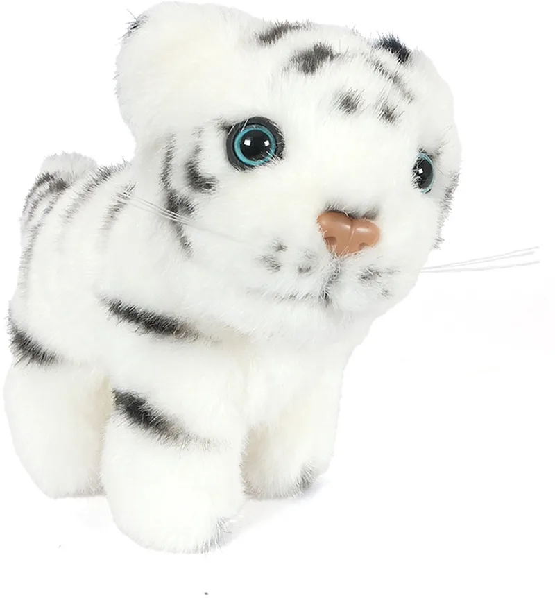 Pluche Knuffeldier - Tijger - zittend - 14 cm by Pia Soft Toys in White – product photo