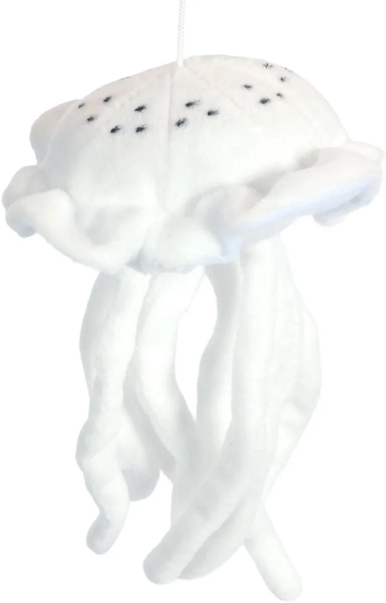 Pluche Knuffeldier - Witte kwal met zwarte stipjes - 12 cm de Pia Soft Toys en Blanc – photo produit