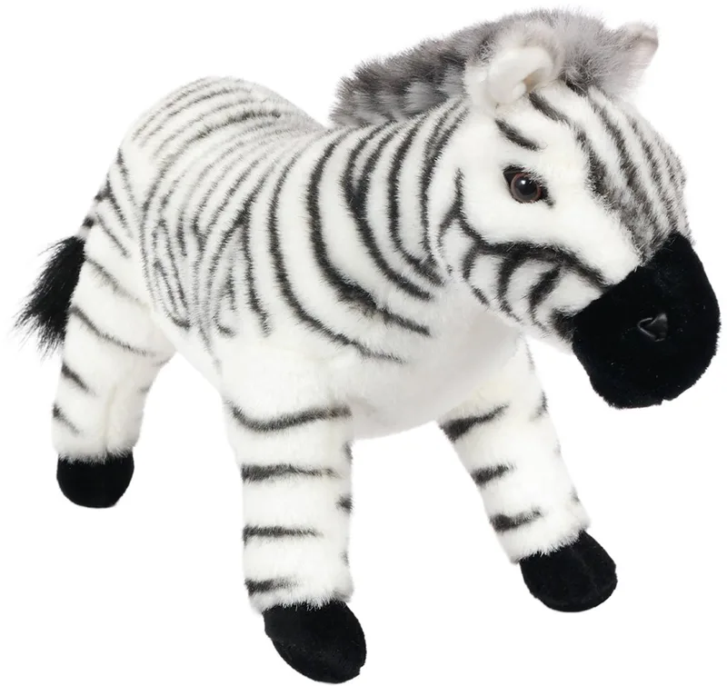 Pluche Knuffeldier - Zebra - staand - 36 cm van Pia Soft Toys in Zwart – productfoto