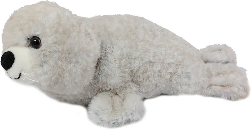 Pluche Knuffeldier Zeehond liggend - 26 cm van Pia Soft Toys in Grijs – productfoto