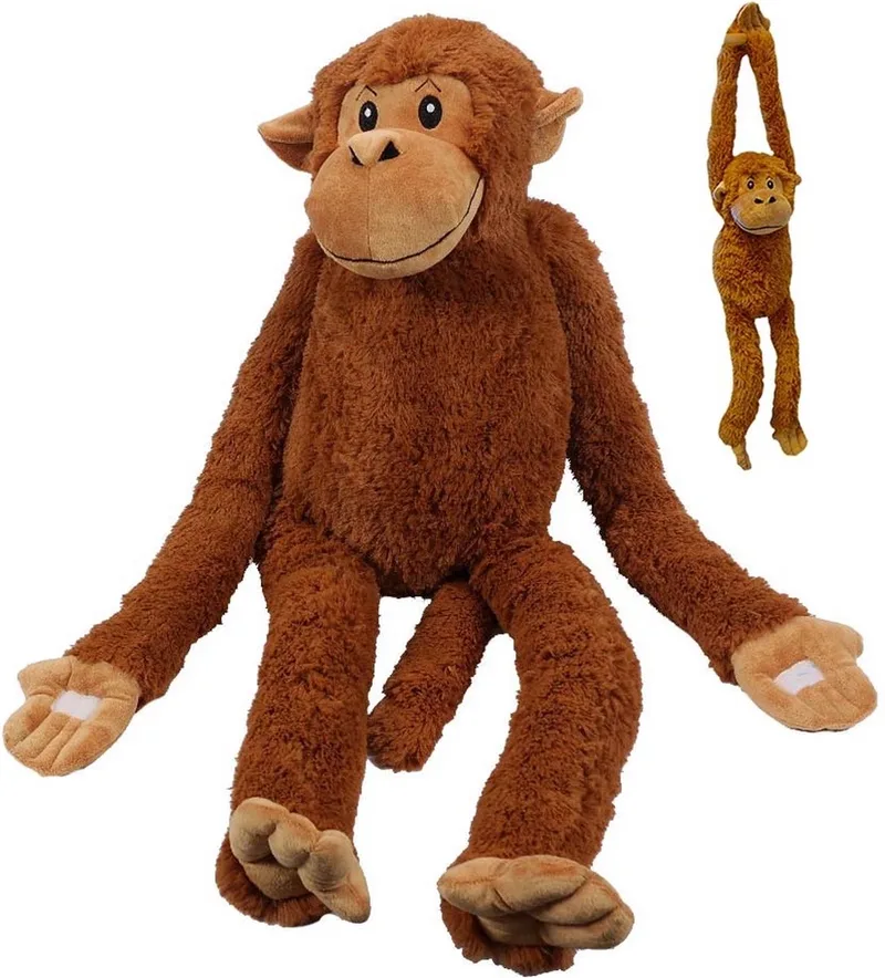 Pluche Knuffledier - Hang Aap - 100 cm (totale lengte 160 cm) van Pia Soft Toys in Bruin – productfoto