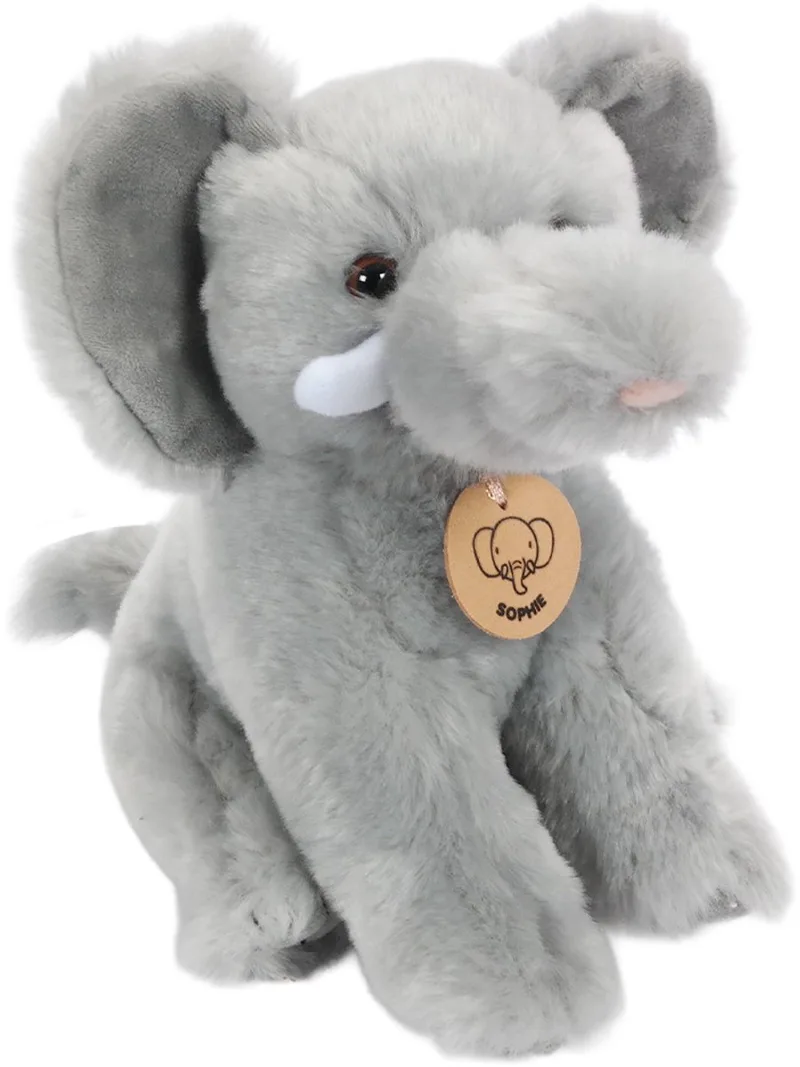 Pluche Olifant Knuffel (Sophie) - 20 cm - Zittend de Pia Soft Toys en Gris – photo produit