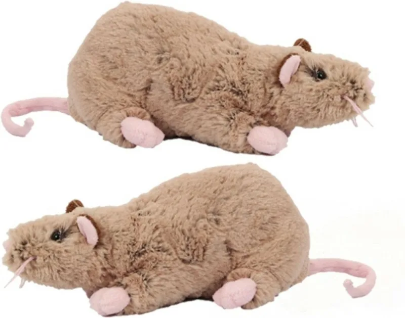 Pluche rat knuffel - Set van 2x stuks - bruin - 22 cm - ratten - Dieren - Speelgoed by Pia Soft Toys in Multicolour – product photo