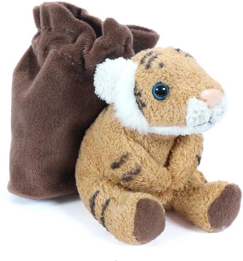 Pluche Tijger Knikkerzak - 12 cm van Pia Soft Toys in Bruin – productfoto