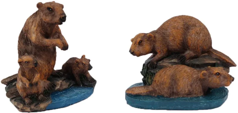 Set van 2 Bever Speelfiguren - 2 ass. - 8 cm by Pia Soft Toys in Brown – product photo