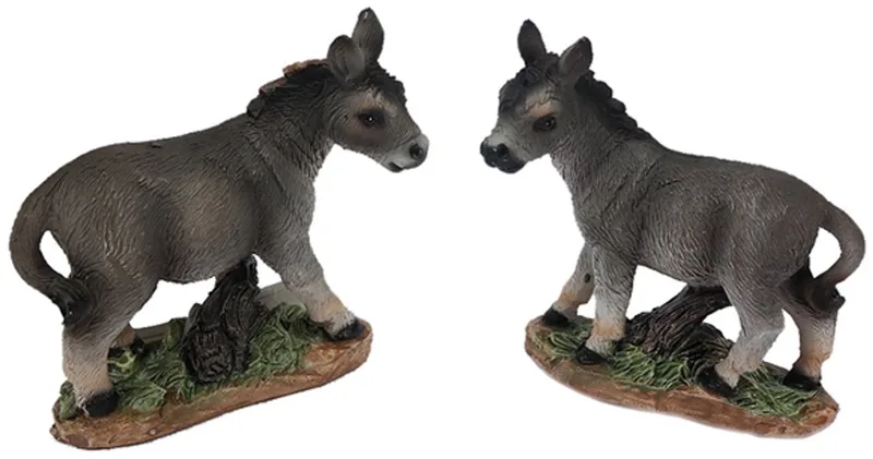 Set van 2 Ezel Speelfiguren - 2 ass. - 6.5 cm by Pia Soft Toys in Grey – product photo