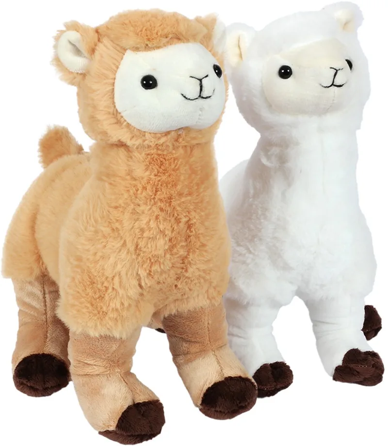 Set van 2 Pluche Alpaca Knuffels - 2 ass. - 30 cm från Pia Soft Toys i Brun – produktbild