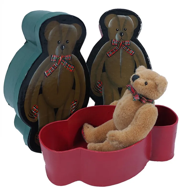 Set van 2 Pluche Beren Knuffels in doos - 2 kleuren ass. - 21 cm by Pia Soft Toys in Brown – product photo