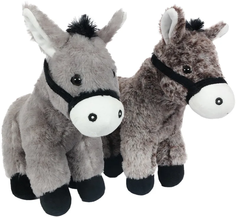 Set van 2 Pluche Ezel Knuffels - 2 ass. - 26 cm från Pia Soft Toys i Brun – produktbild