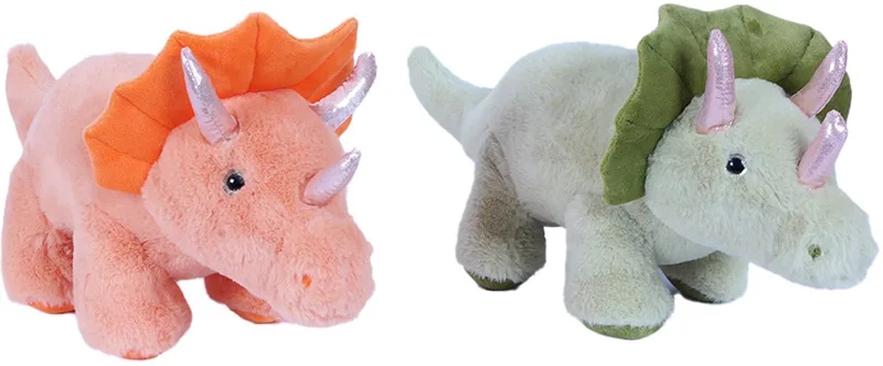 Set van 2 Pluche Triceratops Knuffels - 2 ass. - oranje - 51 cm fra Pia Soft Toys i Grøn – produktbillede