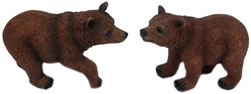 Set van 2 Speelfiguur Beren - 2 ass. - 6 cm van Pia Soft Toys in Bruin – productfoto