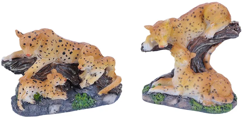 Set van 3 Cheetah Speelfiguren - 2 ass. - 7,5 cm van Pia Soft Toys in Beige – productfoto