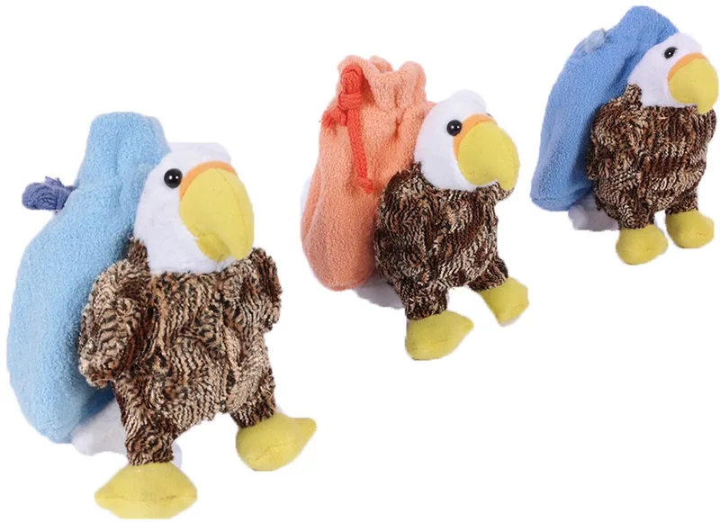 Set van 3 Pluche Adelaar knikkerzakken - 3 ass. - 15 cm van Pia Soft Toys in Assorti – productfoto