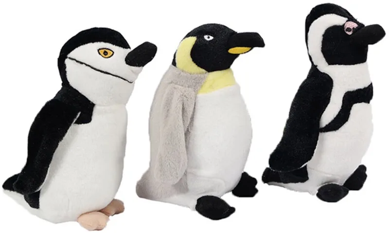 Set van 3 Pluche Pinguin Knuffels - 3 ass. - 22 cm van Pia Soft Toys in Grijs – productfoto