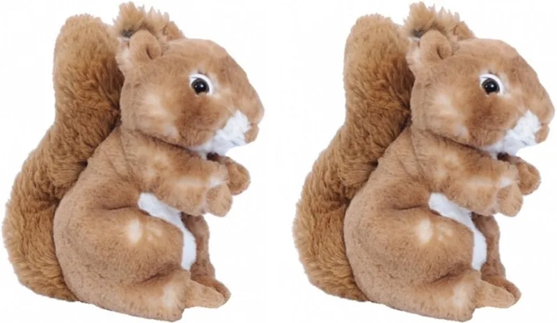 Set van 3x stuks pluche eekhoorn knuffels 20 cm - Bosdieren knuffelbeesten by Pia Soft Toys in Brown – product photo