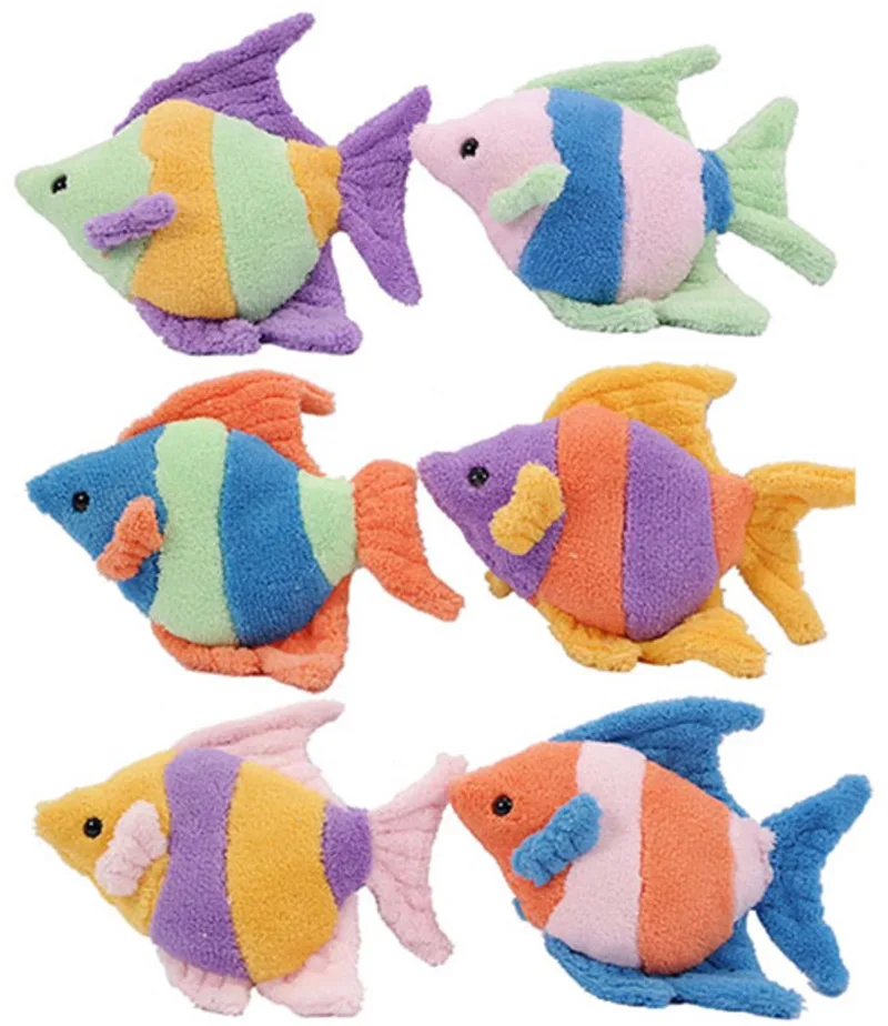 Set van 6 Pluche Vis Knuffels tropisch - 6 kleuren ass. - 24 cm de Pia Soft Toys en Multicolore – photo produit