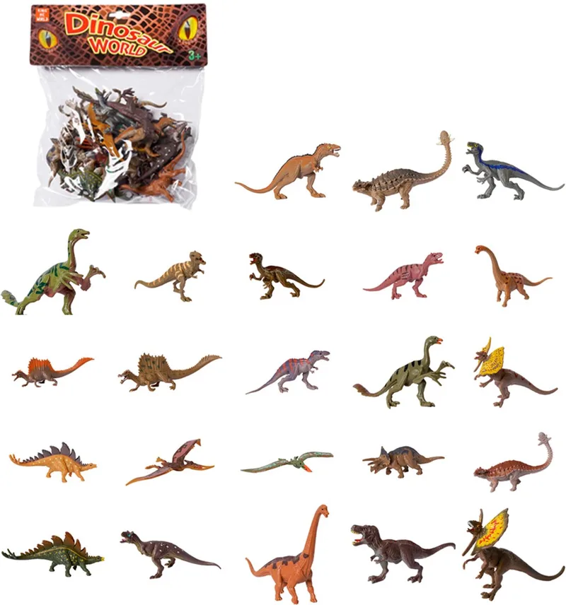 Speelfiguren - Dino's in zak 24 ass. 5-10 cm by Pia Soft Toys in Multicolour – product photo