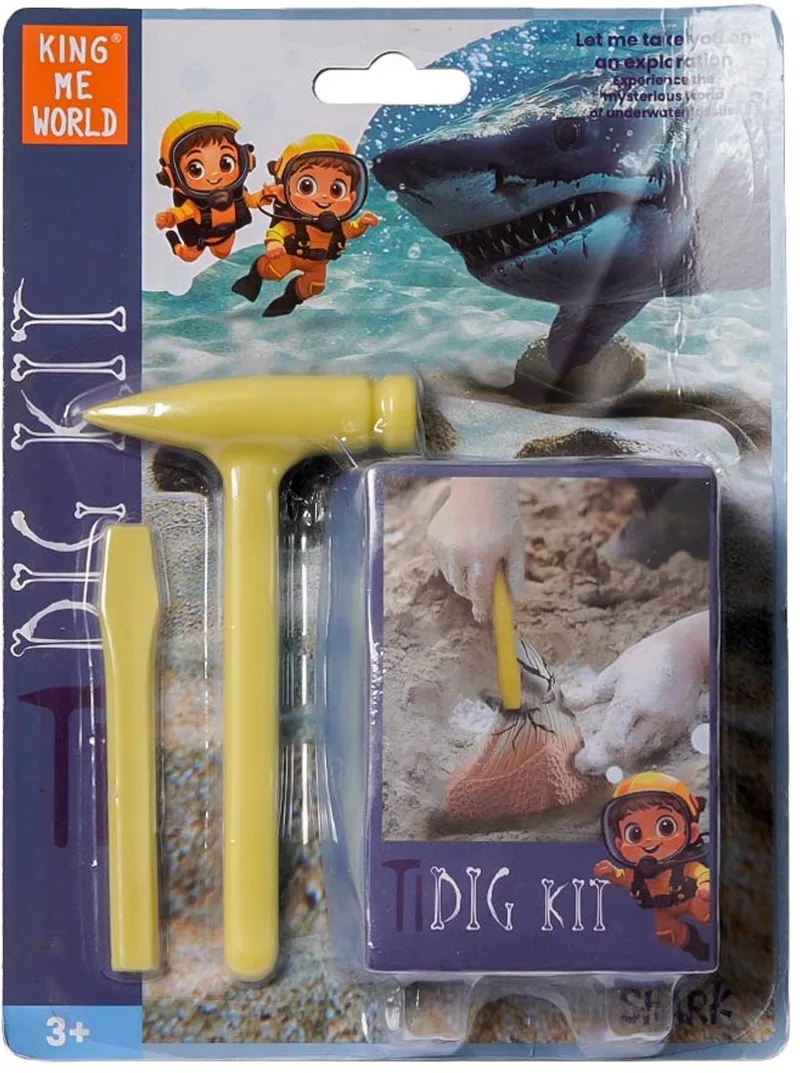 Speelfiguren - Haaientand opgravingsset 6,5 cm x 3,5 cm x 9 cm by Pia Soft Toys in Blue – product photo