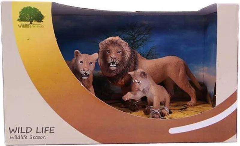 Speelfiguren Leeuw Wildlife in showbox - 10 cm by Pia Soft Toys in Brown – product photo