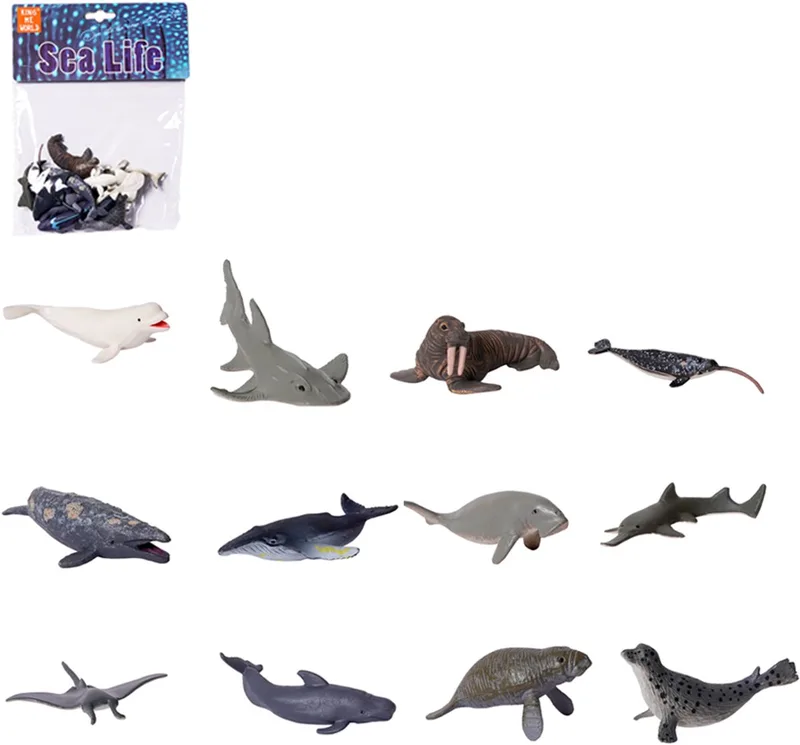 Speelfiguren - Zeedieren in zak 12 ass. 5-10 cm by Pia Soft Toys in Multicolour – product photo