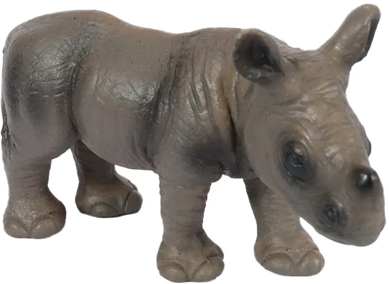 Speelfiguur Afrikaanse zwarte neushoorn - 7 cm från Pia Soft Toys i Grå – produktbild