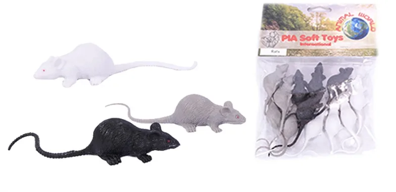 Speelfiguur Muis in zak - 12 stuks - 10 cm by Pia Soft Toys in Grey – product photo