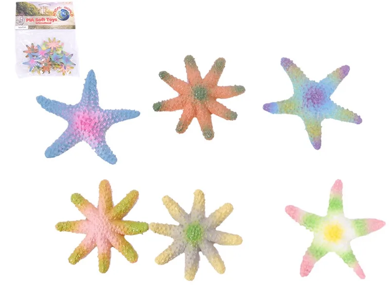 Speelgoed Zeester in zak - 12 stuks - 4-5cm de Pia Soft Toys en Multicolore – photo produit