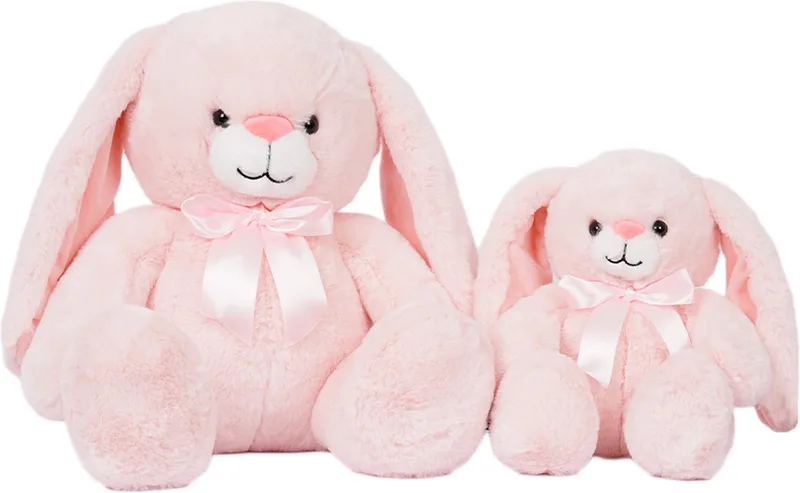 Speelgoedtopdeals - Set van 2 - Pluche Knuffel - Kyra Konijn - 23 + 36 cm de Pia Soft Toys en Rose – photo produit
