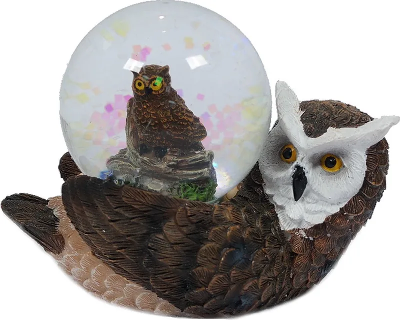 Uil liggend waterbal - 45 mm - Snowglobe by Pia Soft Toys in Brown – product photo