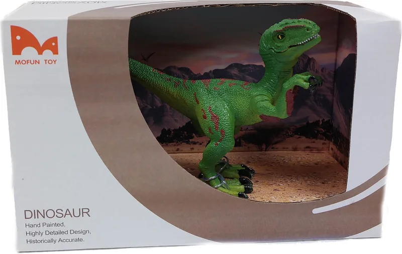 Velociraptor Speelfiguur in Showbox - PVC - 22 cm by Pia Soft Toys in Green – product photo