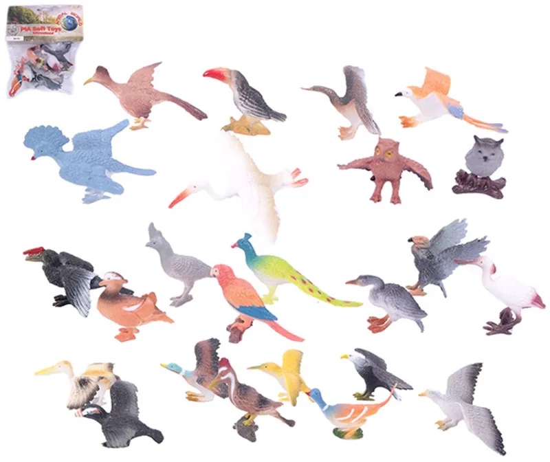 Vogels Speelfiguren in Zak - 8 Stuks - 5–10 cm by Pia Soft Toys in Multicolour – product photo
