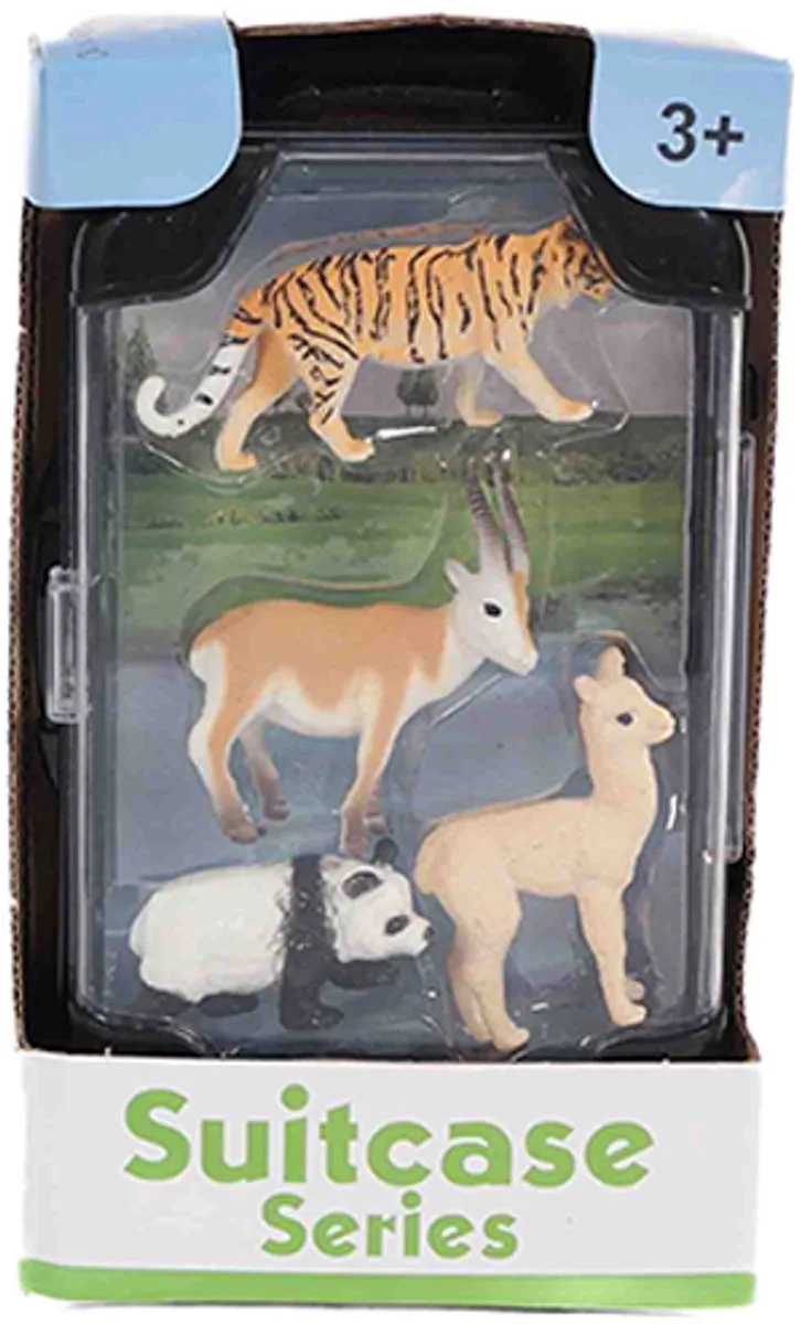 Wilde dieren Kofferspeelset (Medium) 10 cm x 5 cm x 16,5 cm by Pia Soft Toys in Orange – product photo