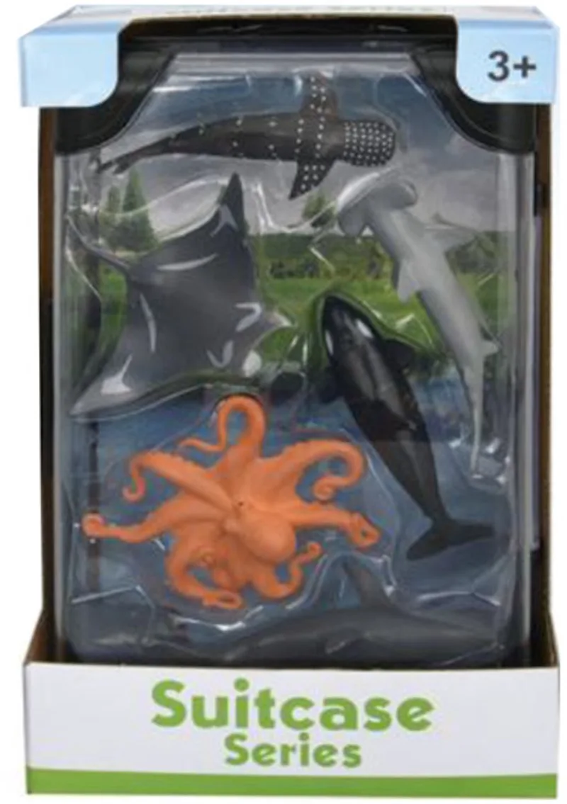 Zeedieren Kofferspeelset (Groot) 13 cm x 7 cm x 22,5 cm de Pia Soft Toys en Orange – photo produit