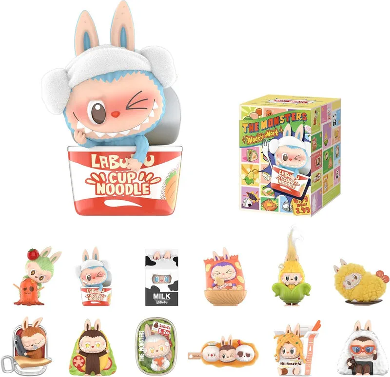 LABUBU THE MONSTERS Wacky Mart-serie – blind box figuren, willekeurig ontwerp actiefiguren, verzamelobjecten, woondecoraties, feestdag- en verjaardagscadeaus voor meisjes en jongens - per stuk verpakt van Pop Mart – productfoto