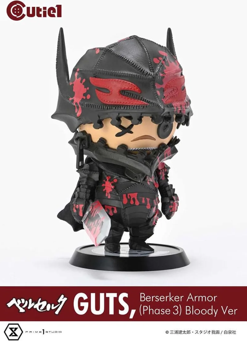 Berserk CuTie / Stropdas1 PVC Figure Guts Berserker Armor (Phase 3) Bloody Ver. 12 cm Beeld van Prime 1 Studio – productfoto