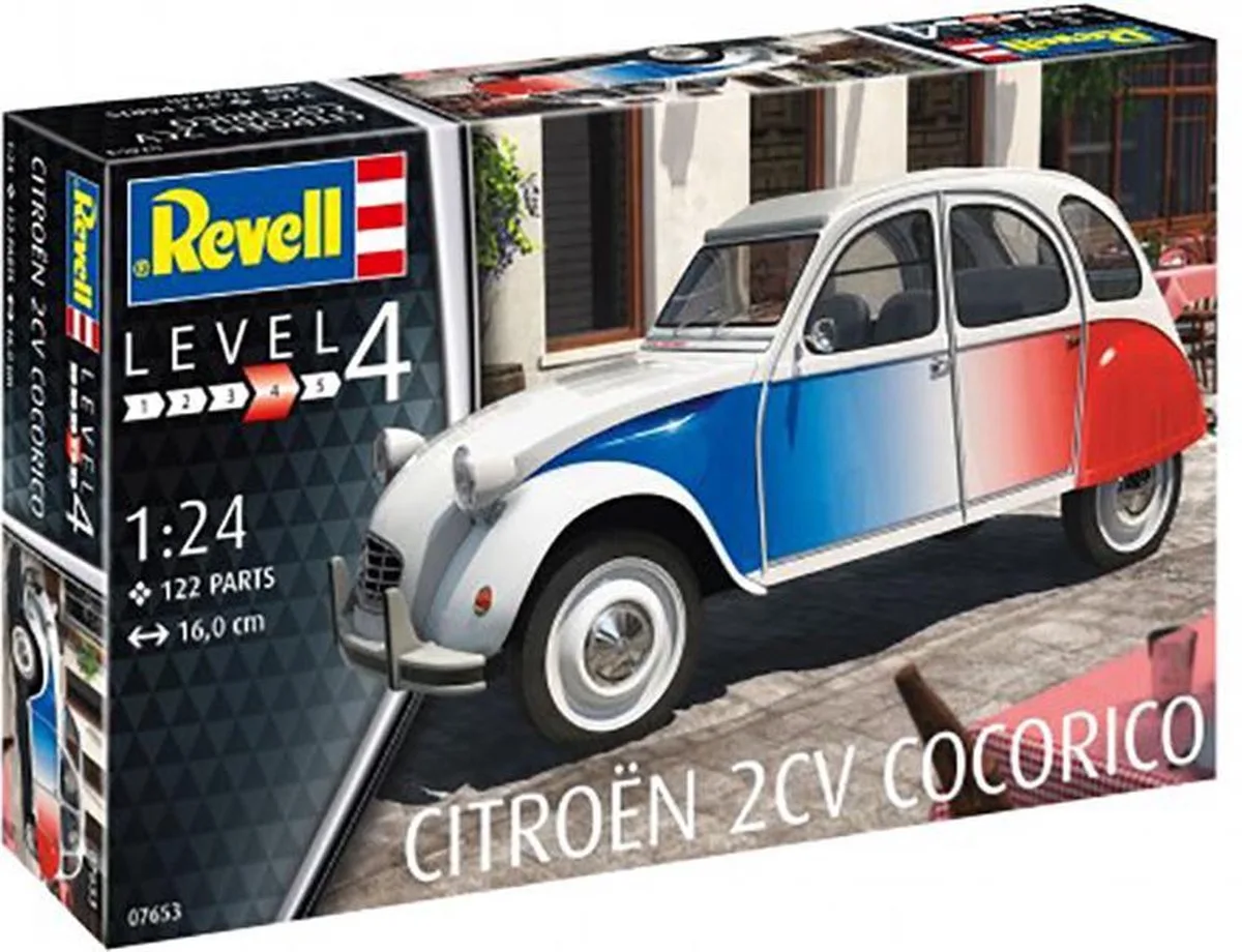 1:24 Revell 07653 Citroën 2 CV Cocorico Plastic Modelbouwpakket van Revell in Blauw – productfoto