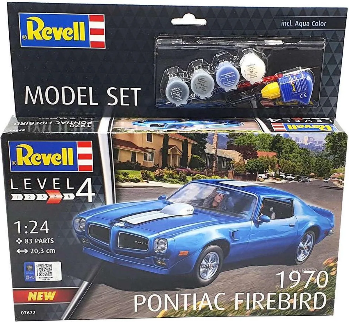 1:24 Revell 67672 1970 Pontiac Firebird Car - Model Set Plastic Modelbouwpakket van Revell in Blauw – productfoto
