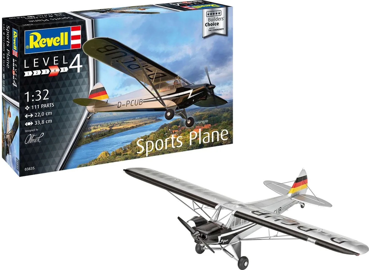 1:32 Revell 03835 Sports Plane Plastic Modelbouwpakket van Revell in Zilver – productfoto