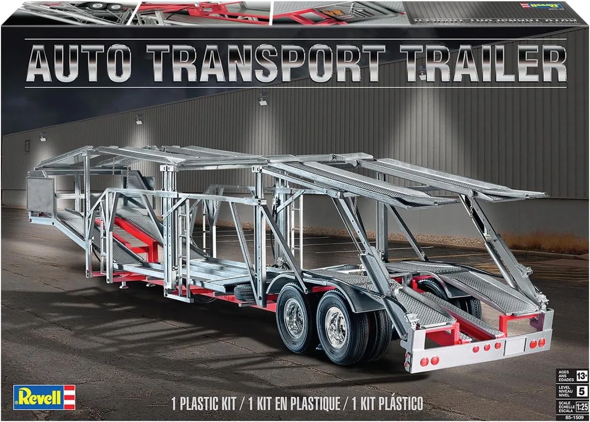 Modelbouwpakket - 11509 Auto Transport Trailer Aanhanger - Voor 6 auto's - Modelbouw Set - 1:24 en 1:25 van Revell in Meerkleurig – productfoto