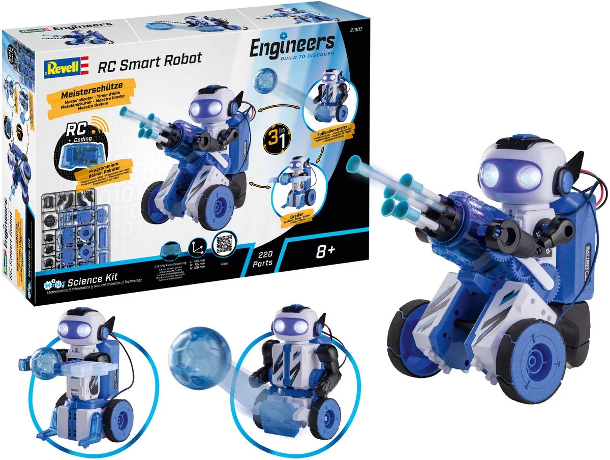 Modelbouwpakket - 21307 Engineers - RC Slimme Robot met 3 Bouwopties - 16,8cm hoog - 2,4GHz Plastic van Revell in Meerkleurig – productfoto