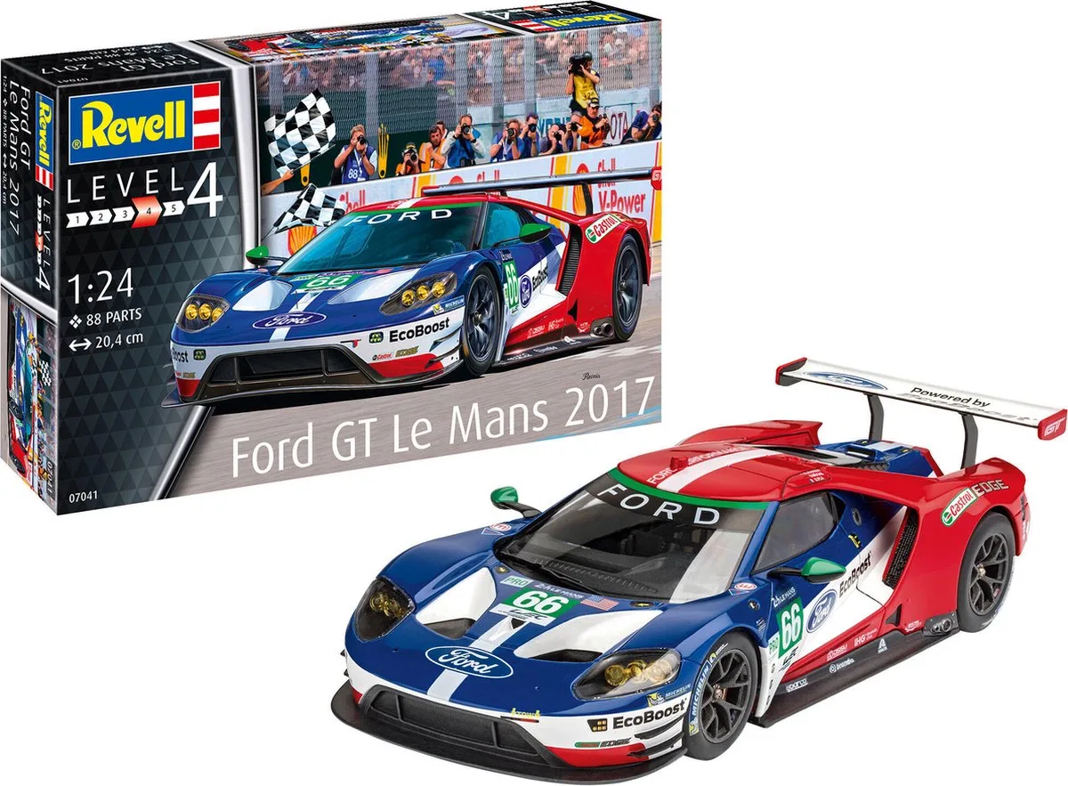 Modelbouwpakket Auto - 07041 Ford GT Le Mans 2017 Plastic - 1:24 - Modelbouw van Revell in Meerkleurig – productfoto
