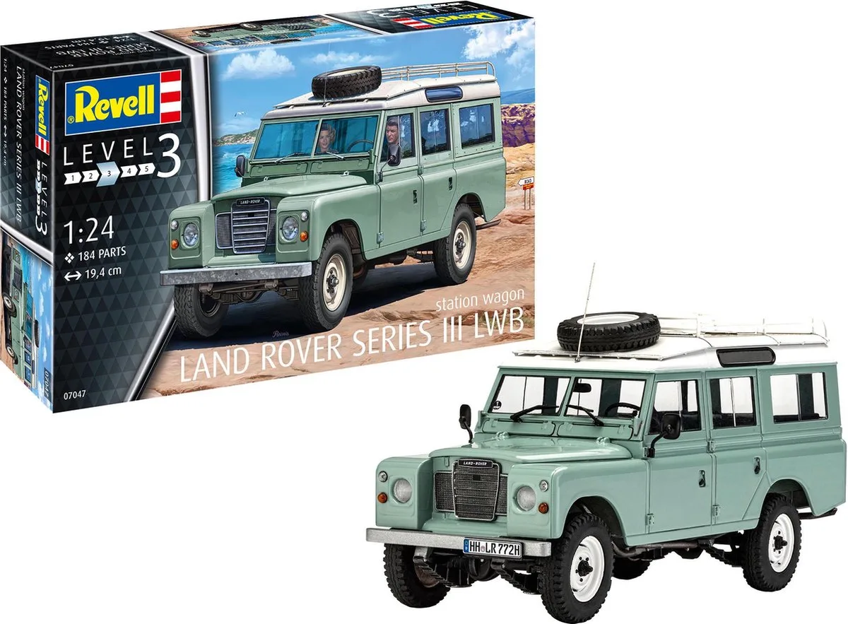 Modelbouwpakket Auto - 07047 Land Rover Series III LWB Station Wagon - Britse Terreinwagen Plastic - 1:24 - Modelbouw de Revell en Multicolore – photo produit