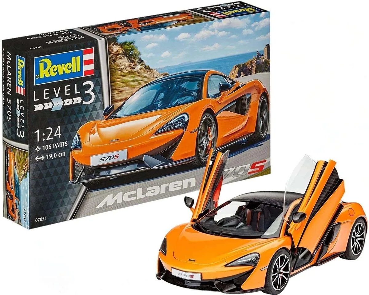 Modelbouwpakket Auto - 07051 McLaren 570S - Britse Sportauto Plastic - 1:24 - Modelbouw van Revell in Meerkleurig – productfoto