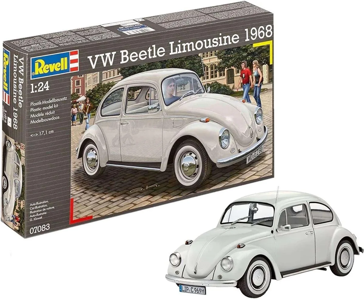 Modelbouwpakket Auto - 07083 Volkswagen VW Beetle Limousine 1968 Plastic - 1:24 - Modelbouw van Revell in Meerkleurig – productfoto